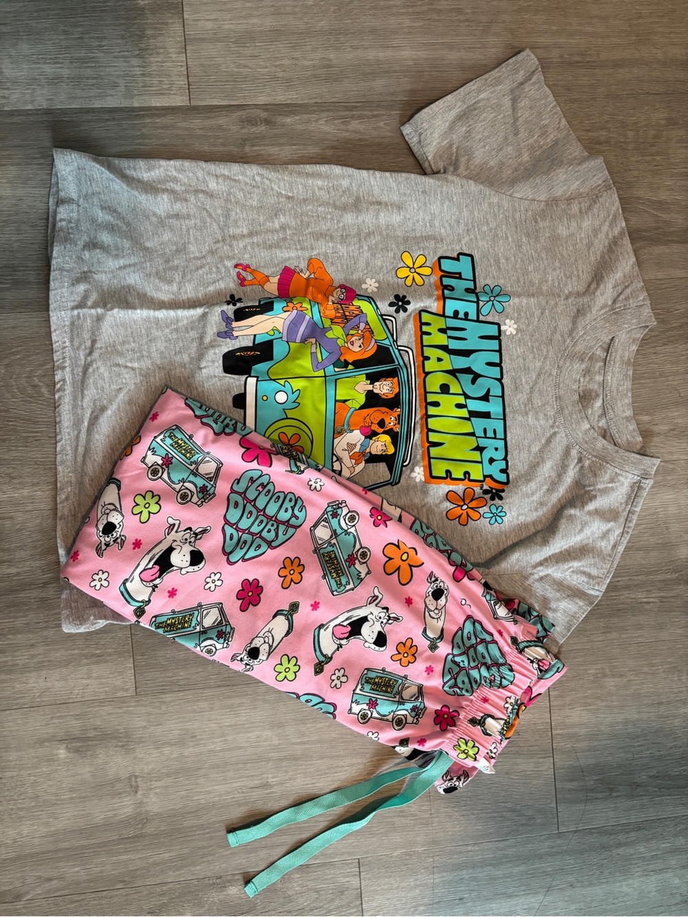 Women’s Pajama Set - Gray Top & Pink Pants